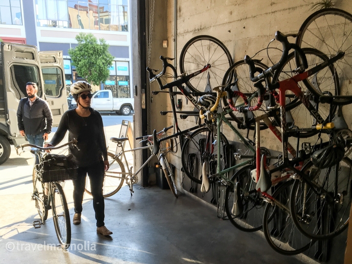 Many Sightglass Coffee customers arrive by bike.